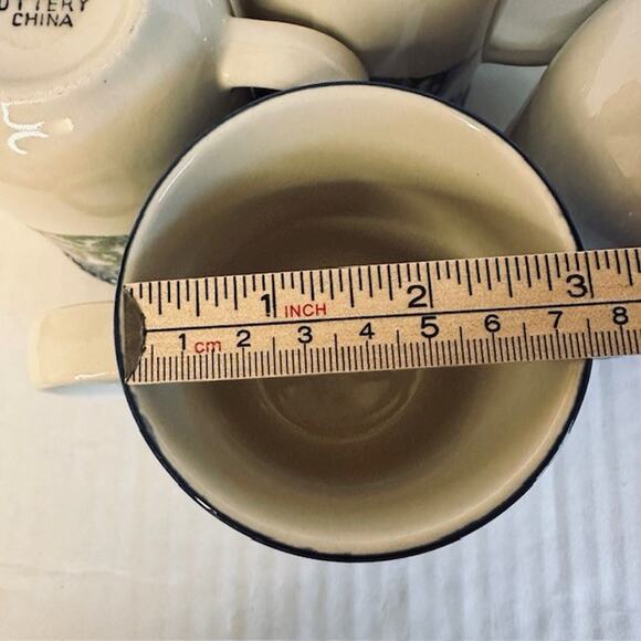 Thomson Snowman, Mug set of 4, Blue Speckles On Half, Snowman/Center Christmas - Picture 9 of 10